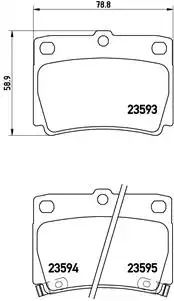 Комплект гальмівних колодок, дискове гальмо MITSUBISHI PAJERO, BREMBO (P54026)