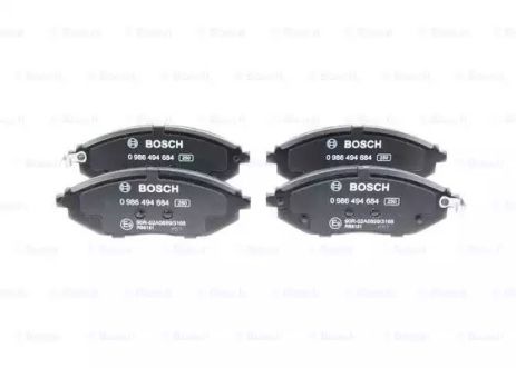 Комплект гальмівних колодок, дискове гальмо CHEVROLET SPARK, BOSCH (0986494684)