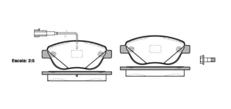 Комплект тормозных колодок, дисковый тормоз ABARTH 500C, OPEL COMBO, REMSA (085912)