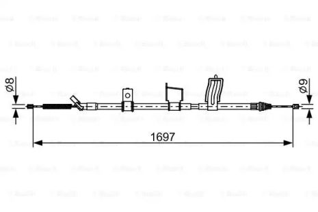 Трос ручного гальма NISSAN X-TRAIL, BOSCH (1987482628)