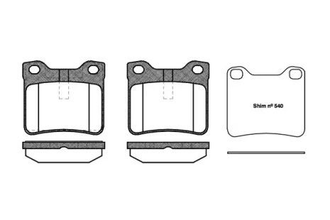 Комплект тормозных колодок, дисковый тормоз PEUGEOT 607, REMSA (032110)