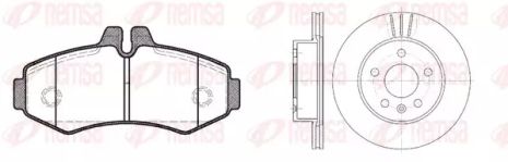 Комплект тормозов, 2 диска+4 колодки MERCEDES-BENZ V-CLASS, REMSA (870100)