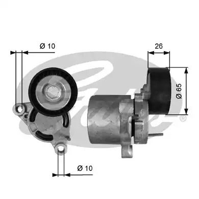 Натяжной ролик поликлинового ремня BMW 1, GATES (T39403)