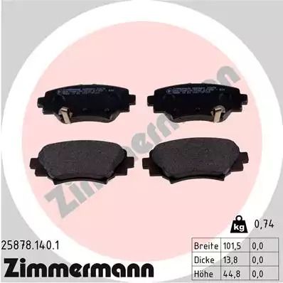 Комплект тормозных колодок, дисковый тормоз MAZDA 3, ZIMMERMANN (258781401)