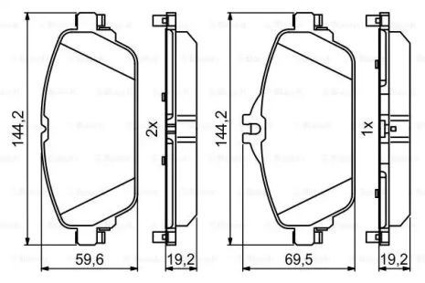 Комплект тормозных колодок, дисковый тормоз MERCEDES-BENZ E-CLASS, BOSCH (0986494951)