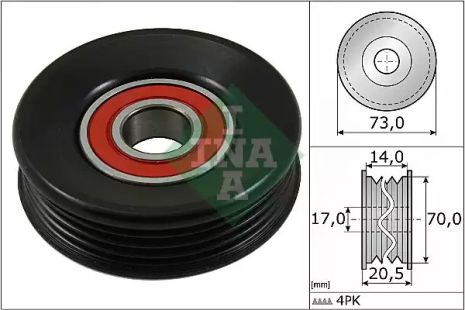 Натяжной ролик поликлинового ремня ROVER 400, SUBARU LEGACY, INA (531085310)