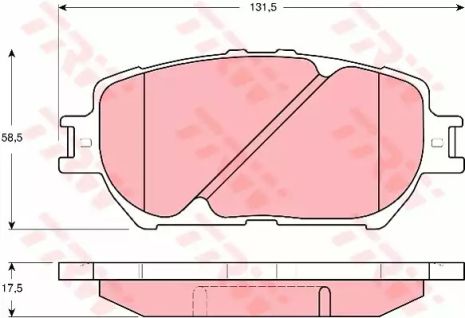 Комплект гальмівних колодок, дискове гальмо TOYOTA CAMRY, TRW (GDB3314)