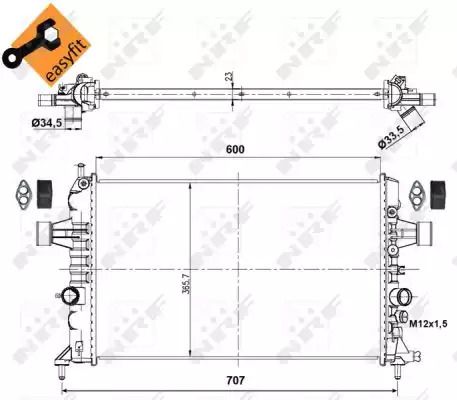 Радиатор охлаждения двигателя VAUXHALL ASTRA, OPEL ASTRA, NRF (53000)