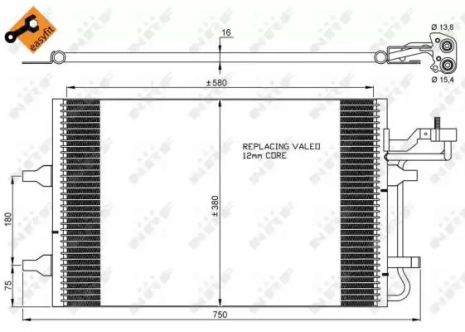 Радіатор, конденсор кондиціонера VOLVO C30, NRF (35842)