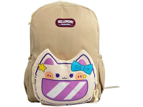 Школьный рюкзак HELLOMUMU на два отделения G3673-1 с принтом Pusheen