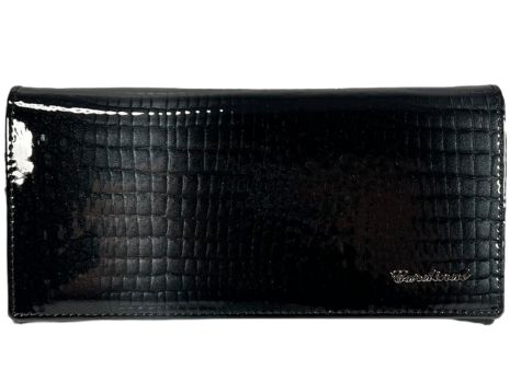 Жіночий гаманець Cardinal з лакованої шкіри C5247-7 чорний з сірим
