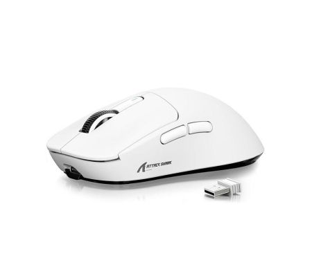 Бездротова ігрова миша ATTACK SHARK X3 з трьома режимами 2.4G/USB-C з кабелем/Bluetooth Біла