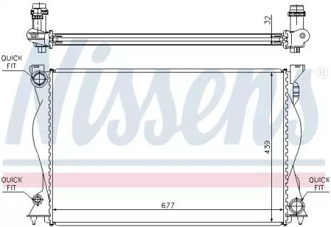 Радиатор охлаждения двигателя AUDI A6, NISSENS (60234A)