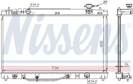 Радиатор охлаждения двигателя TOYOTA CAMRY, NISSENS (646808)