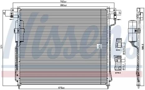 Радіатор, конденсор кондиціонера NISSAN NP300, NISSENS (94879)
