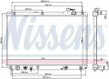 Радиатор охлаждения двигателя LEXUS RX, NISSENS (64659)