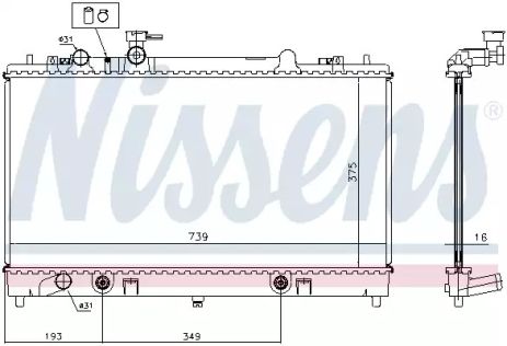 Радіатор охолодження двигуна MAZDA 6, NISSENS (62465A)