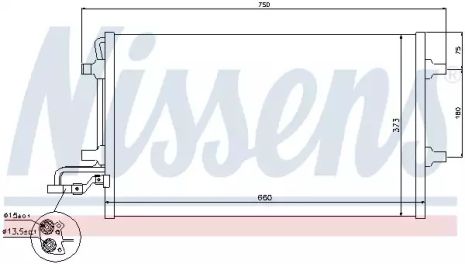 Радиатор, конденсор кондиционера VOLVO C30, NISSENS (940154)