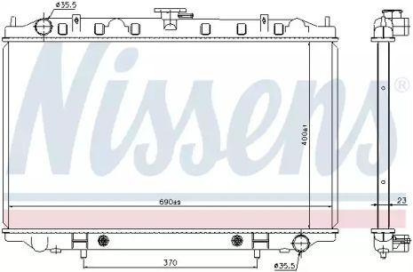 Радиатор охлаждения двигателя NISSAN CEFIRO, NISSENS (67352)