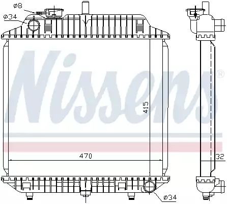 Радіатор охолодження двигуна MERCEDES-BENZ 100, NISSENS (62516)