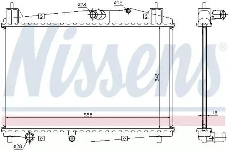 Радиатор охлаждения двигателя MAZDA 2, NISSENS (68506)