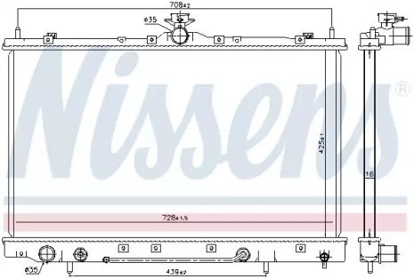 Радіатор охолодження двигуна MITSUBISHI GRANDIS, NISSENS (628975)