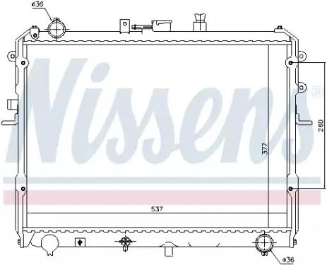 Радіатор охолодження двигуна MAZDA B-SERIE, NISSENS (62381)