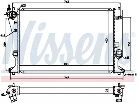 Радіатор охолодження двигуна TOYOTA AVENSIS, NISSENS (64695)