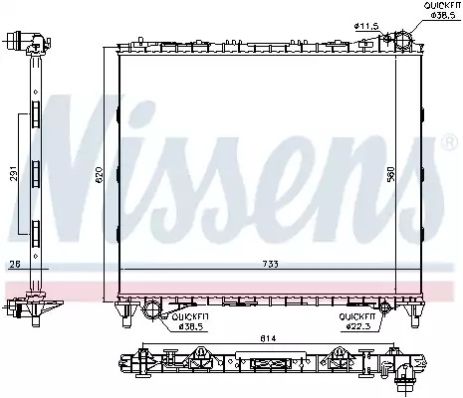 Радіатор охолодження двигуна LAND ROVER, NISSENS (64331)