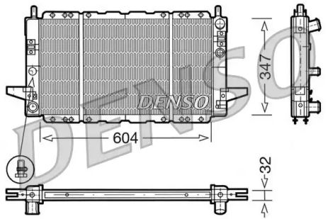 Радиатор охлаждения двигателя FORD SIERRA, DENSO (DRM10086)