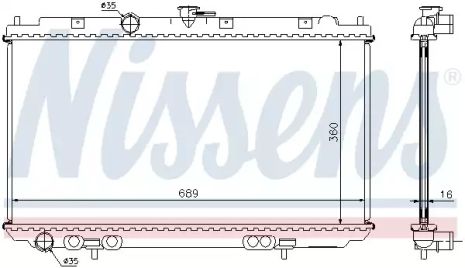 Радиатор охлаждения двигателя NISSAN PRIMERA, NISSENS (67346A)