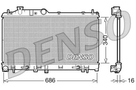 Радіатор охолодження двигуна SUBARU LEGACY, DENSO (DRM36009)