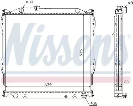 Радіатор охолодження двигуна TOYOTA LAND CRUISER, NISSENS (64636A)