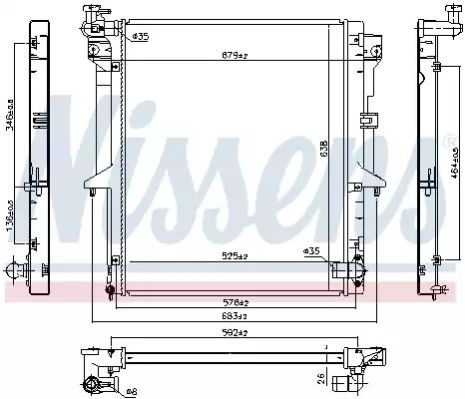 Радиатор охлаждения двигателя MITSUBISHI L200/300, NISSENS (628965)