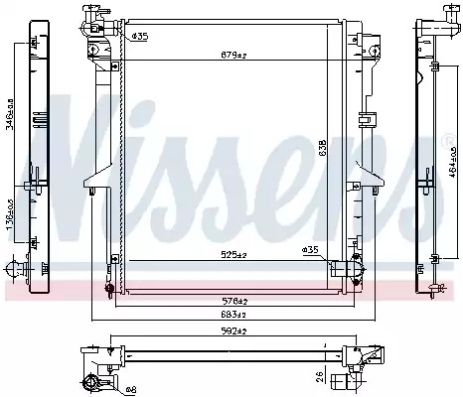 Радіатор охолодження двигуна MITSUBISHI L200/300, NISSENS (628965)