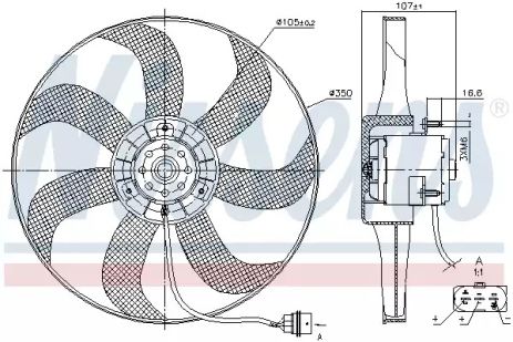 Вентилятор охлаждения двигателя SEAT CORDOBA, VW FOX, NISSENS (85725)