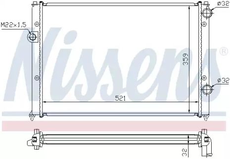 Радіатор охолодження двигуна VW PASSAT, NISSENS (652511)