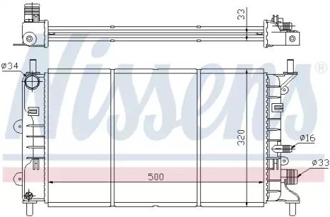 Радіатор охолодження двигуна FORD ESCORT, NISSENS (621621)