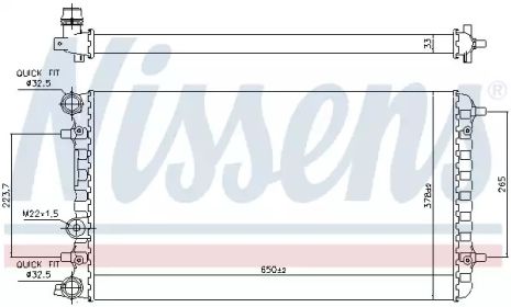 Радіатор охолодження двигуна VW NEW, NISSENS (65228)