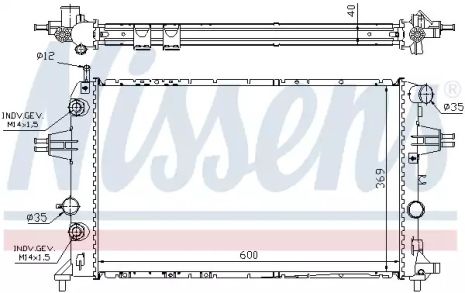 Радиатор охлаждения двигателя VAUXHALL ASTRA, OPEL ASTRA, NISSENS (63003A)