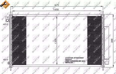 Радіатор, конденсор кондиціонера HONDA ACCORD, NRF (35559)