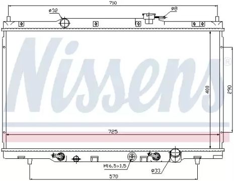 Радиатор охлаждения двигателя HONDA ELEMENT, NISSENS (68106)