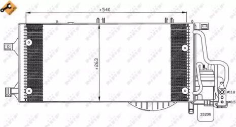 Радіатор, конденсор кондиціонера OPEL COMBO, OPEL TIGRA, NRF (35531)