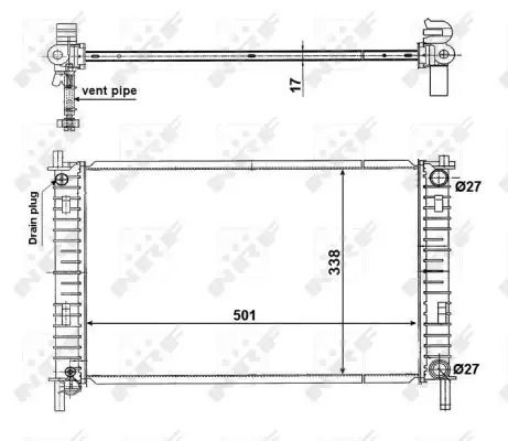 Радіатор охолодження двигуна MAZDA 2, FORD FIESTA, NRF (56134)