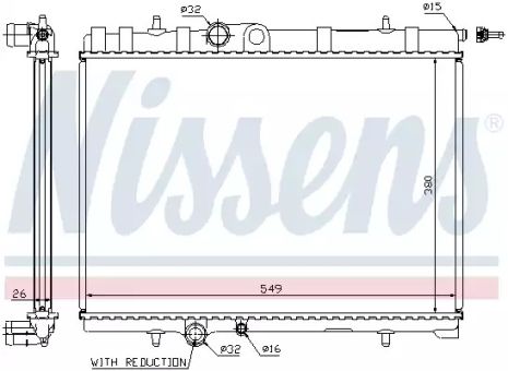 Радиатор охлаждения двигателя PEUGEOT 206, CITROËN C4, NISSENS (63744A)