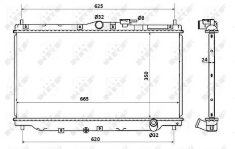 Радіатор охолодження двигуна HONDA ACCORD, NRF (507722)