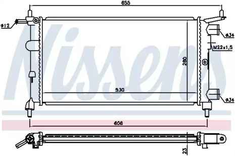 Радіатор охолодження двигуна OPEL CORSA, OPEL CORSA, NISSENS (63290)