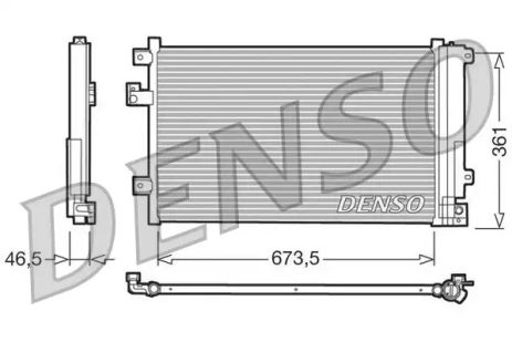 Радиатор, конденсор кондиционера FIAT MULTIPLA, DENSO (DCN09084)