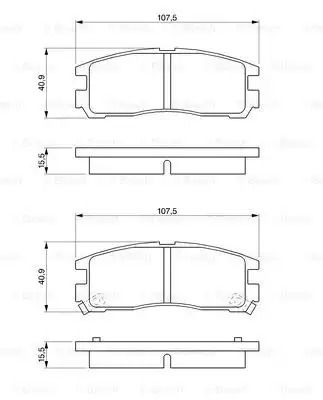 Комплект гальмівних колодок, дискове гальмо MITSUBISHI GALANT, BOSCH (0986461145)