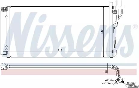Радіатор, конденсор кондиціонера KIA MAGENTIS, HYUNDAI SONATA, NISSENS (94804)